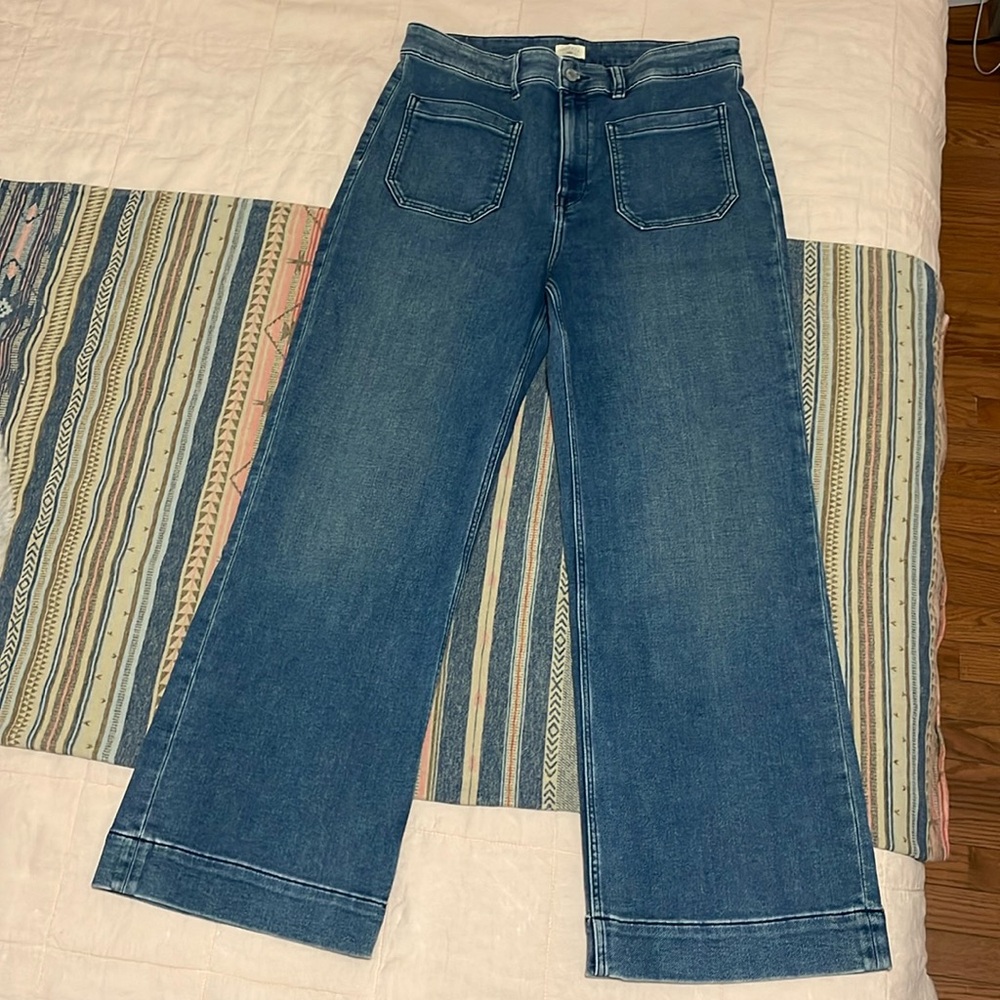 Faherty stretch terry patch pocket ankle pant, size 31, Riverton wash.